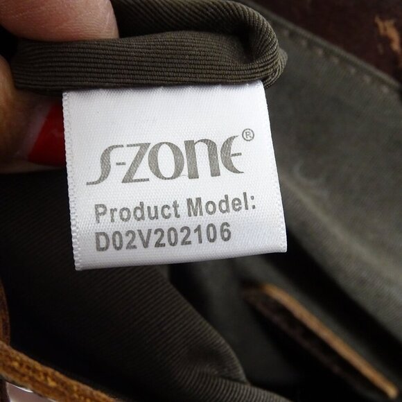 S-Zone Cowhide Leather Backpack Messenger Bag Flap Drawstring Closure D02V202106 - Picture 8 of 9